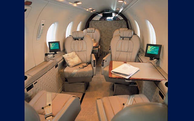The interior of Simon Hackett's plane