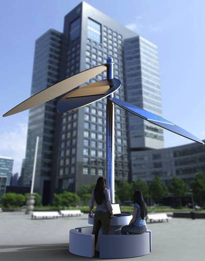 The dutch ZonSpot solar powered WiFi desk