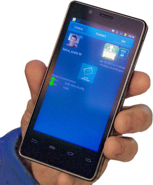 Intel Labs' 'contextual awareness' technology running on an Android phone