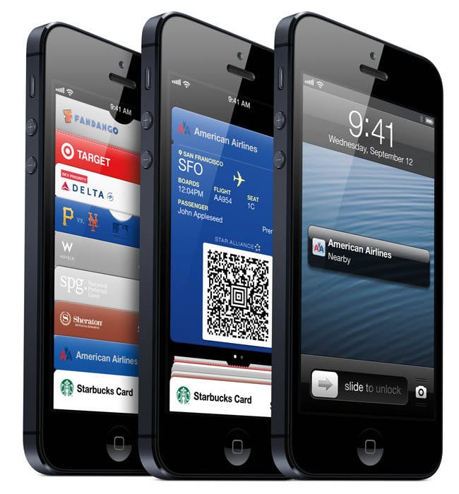 iPhone 5 running Passbook