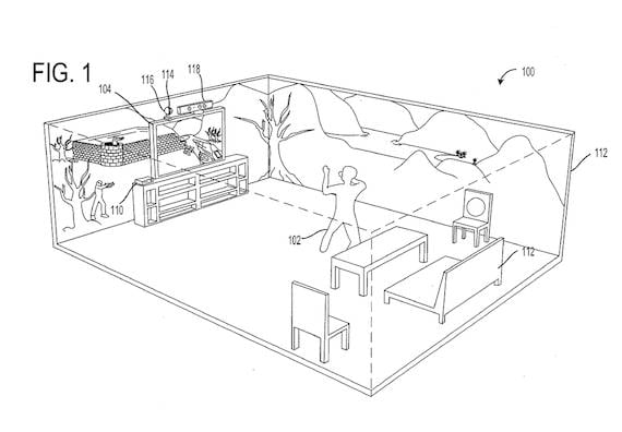 Diagram from Microsoft patent application Immersive Display Experience, credit US Patent Office