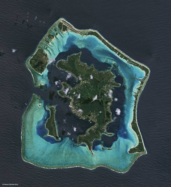 Bora Bora as seen from the new Spot 6 earth observation satellite