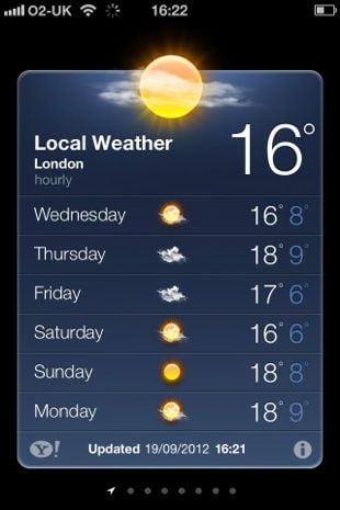 Apple iOS 6 Weather