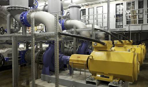 The pumps to move lake water to the CSCS data center in Lugano