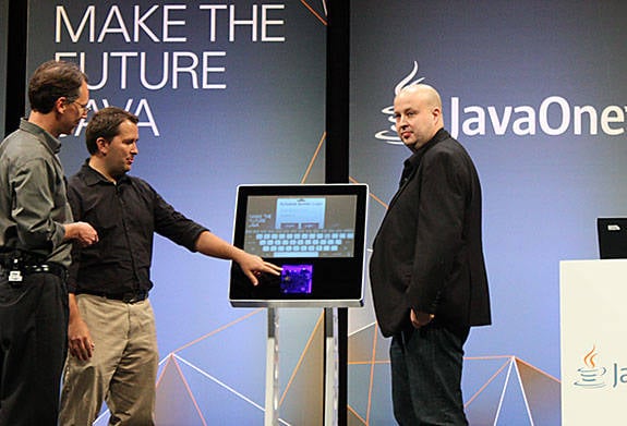 Photo of Java SE for Embedded being demoed at JavaOne 2012
