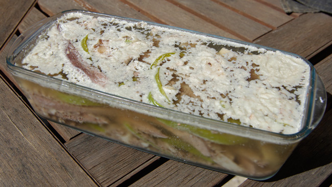 The finished souse, before removal from the bowl