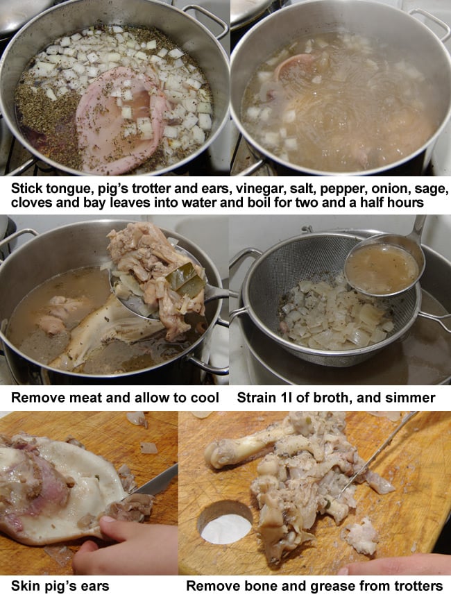 The first six step to preparing souse