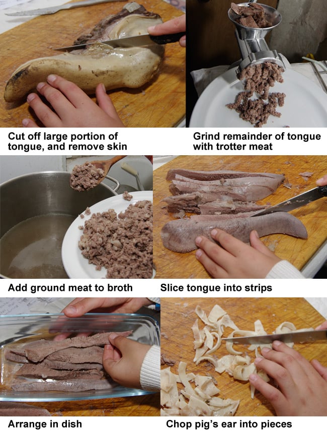 The second six steps in souse preparation