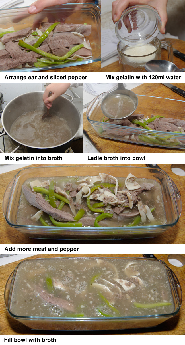 The final six steps in souse preparation