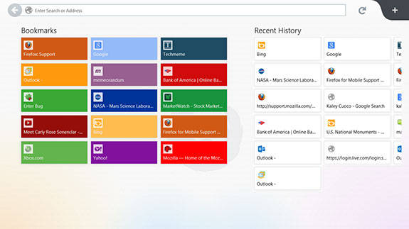 Screenshot of the Windows Store version of Firefox