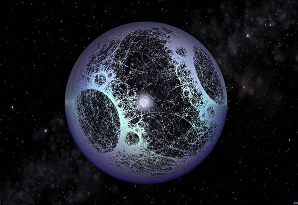 A star-surrounding Dyson Sphere (source: Sentient Developments)