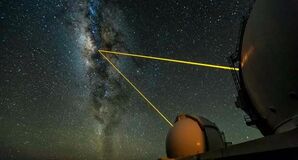Keck Telescopes on Mauna Kea, Hawaii, observing the galactic centre