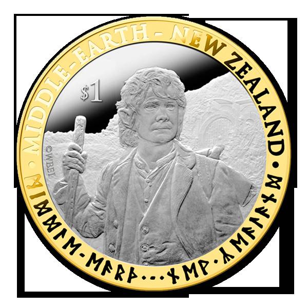 One of New Zealand Post's commemorative Hobbit coins