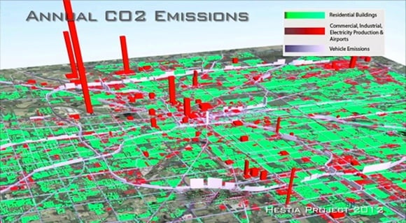 Hestia&amp;amp;#39;s hourly, building-by-building map of CO2 emissions in Indianapolis