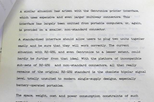 The PSWP dismisses Centronics, RS232