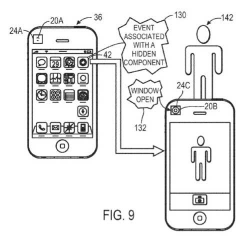 Illustration from Apple 'hidden components' patent application