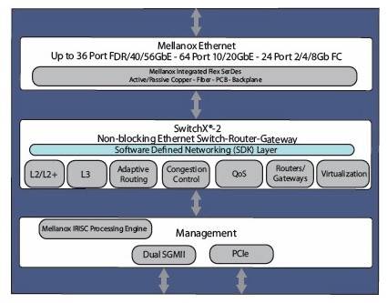 SwitchX-2 networking chip architecture