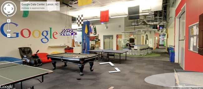 Chillout area in Google's data center