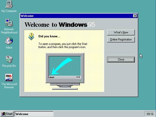 windows 95 startup