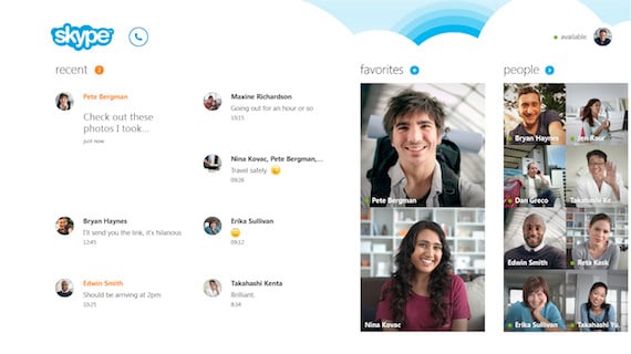 Skype&amp;#39;s new homescreen in Windows 8, credit Skype