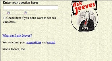 Ask Jeeves screenshot