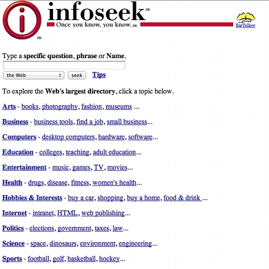 Infoseek screenshot