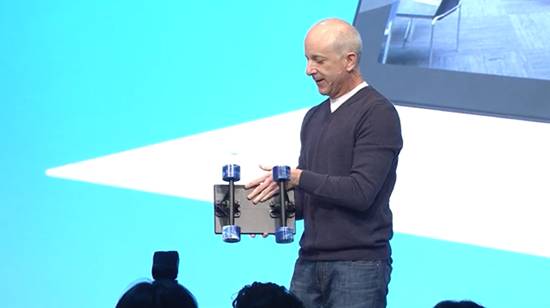 Microsoft's Steve Sinofsky with his beloved Surface tablet