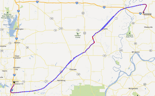 The track of the Geronimo balloon as seen on aprs.fi