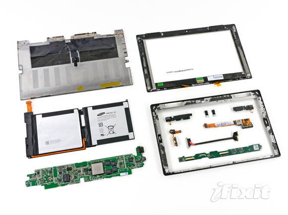 Microsoft Surface – fully disassembled