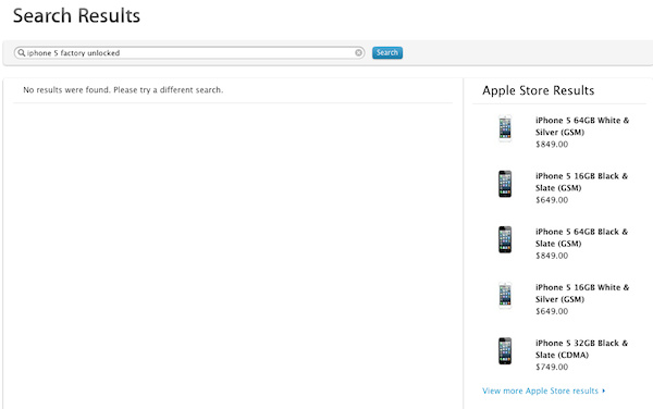 iPhone 5 Unlocked U.S. Pricing: $649 (16GB), $749 (32GB), And $849 (64GB)