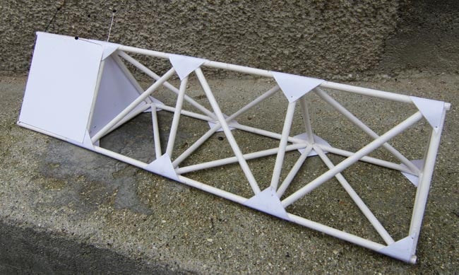 Our model flying truss under construction
