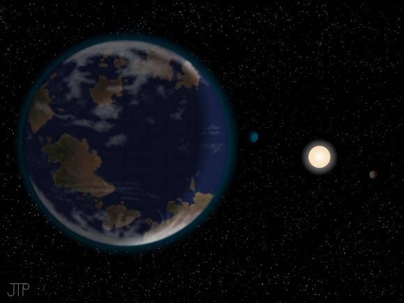 Super-Earth HD40307g with its host star