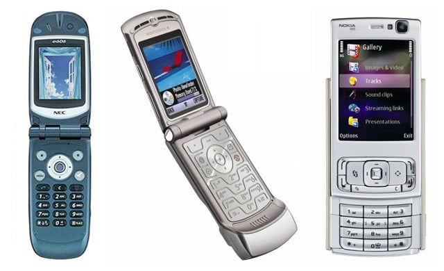 NEC e606, Motorola Razr and Nokia N95