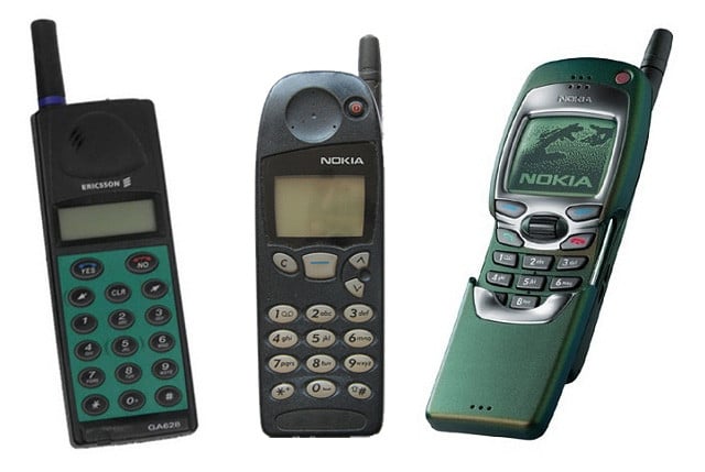 Ericsson GA628, Nokia 5110 and Nokia 7110