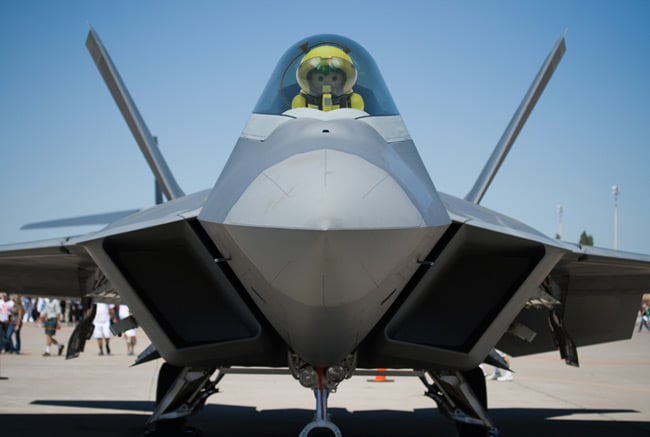 Our playmonaut in an F-22 Raptor