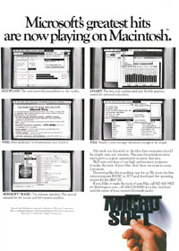 1984 Macworld Premier Issue – Microsoft ad