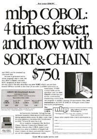 January 1985 PCWorld – mbp COBOL ad