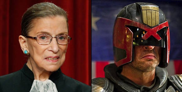 Compare: US Supreme Court Justice Ruth Bader Ginsburg and Judge Dredd