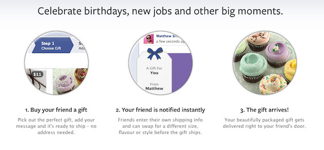 The exciting journey of the Facebook gift, screengrab Facebook