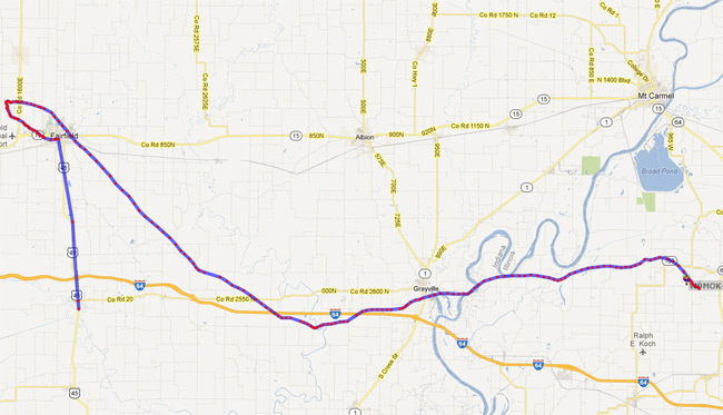 The APRS track of Geronimo