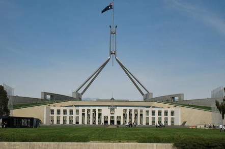 Parliament House Canberra by Flickr user OzMark17 used under CC Share and Share alike licence