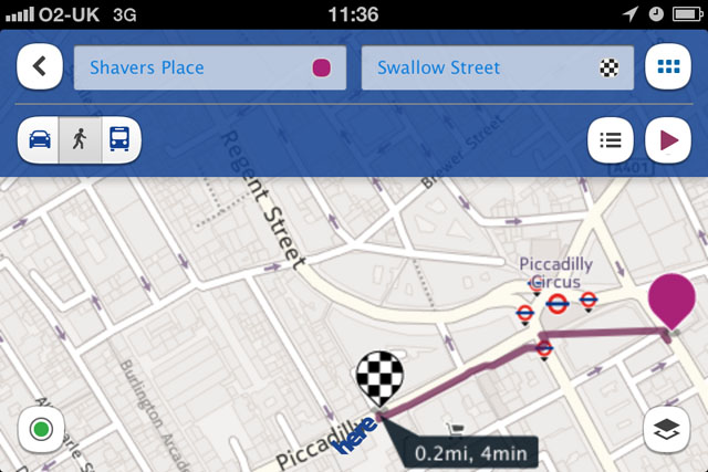 Nokia HERE iOS maps app