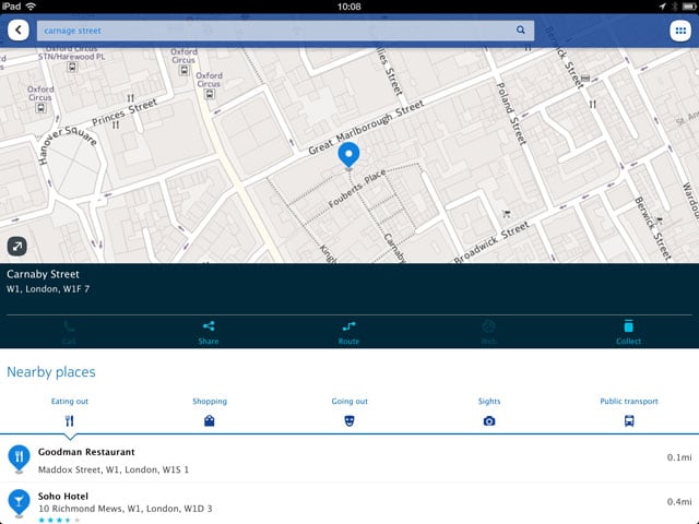 Nokia HERE iOS maps app