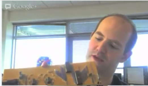 Eben Upton pulls out a Raspberry Pi from 2006 in talk for CW jobs, screengrab youtube