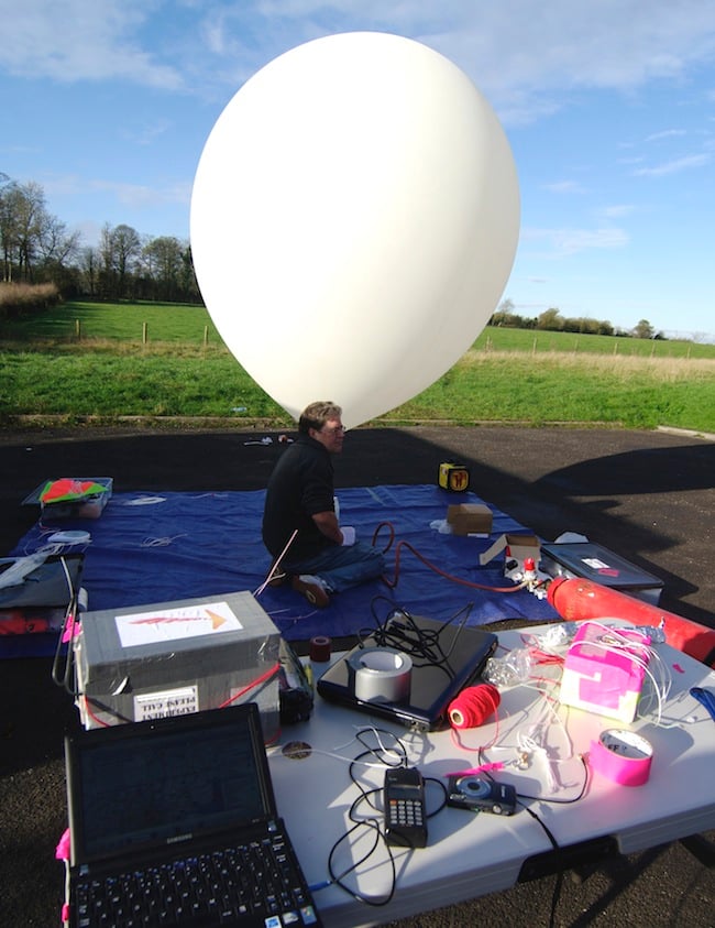 The balloon almost at full launch size