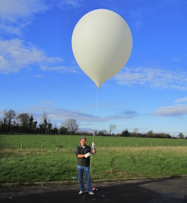 Dave with the filled balloon