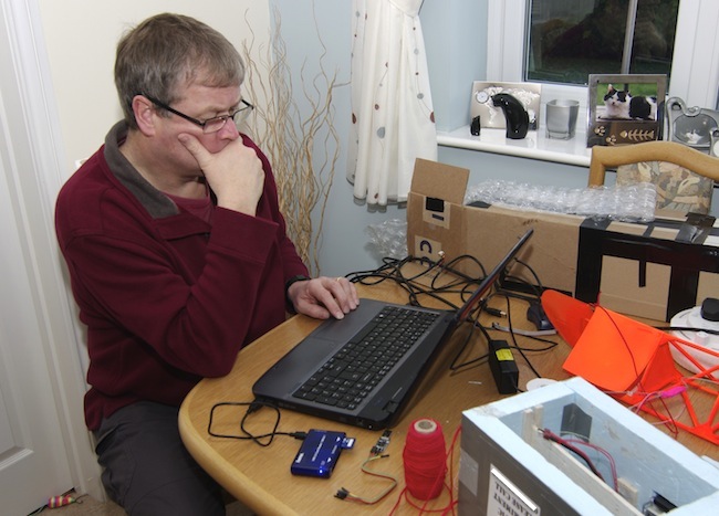 Neil programming the SPEARS board