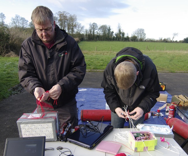 Neil and Anthony prepare the payload