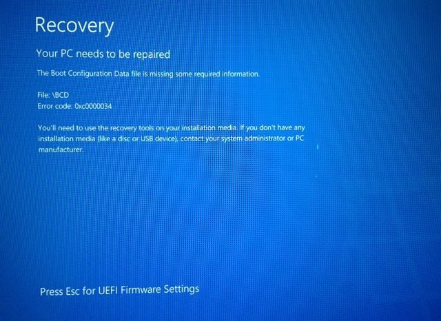 Windows 8 is unhappy