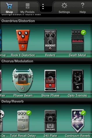 Digitech iStomp iOS guitar effects pedal app